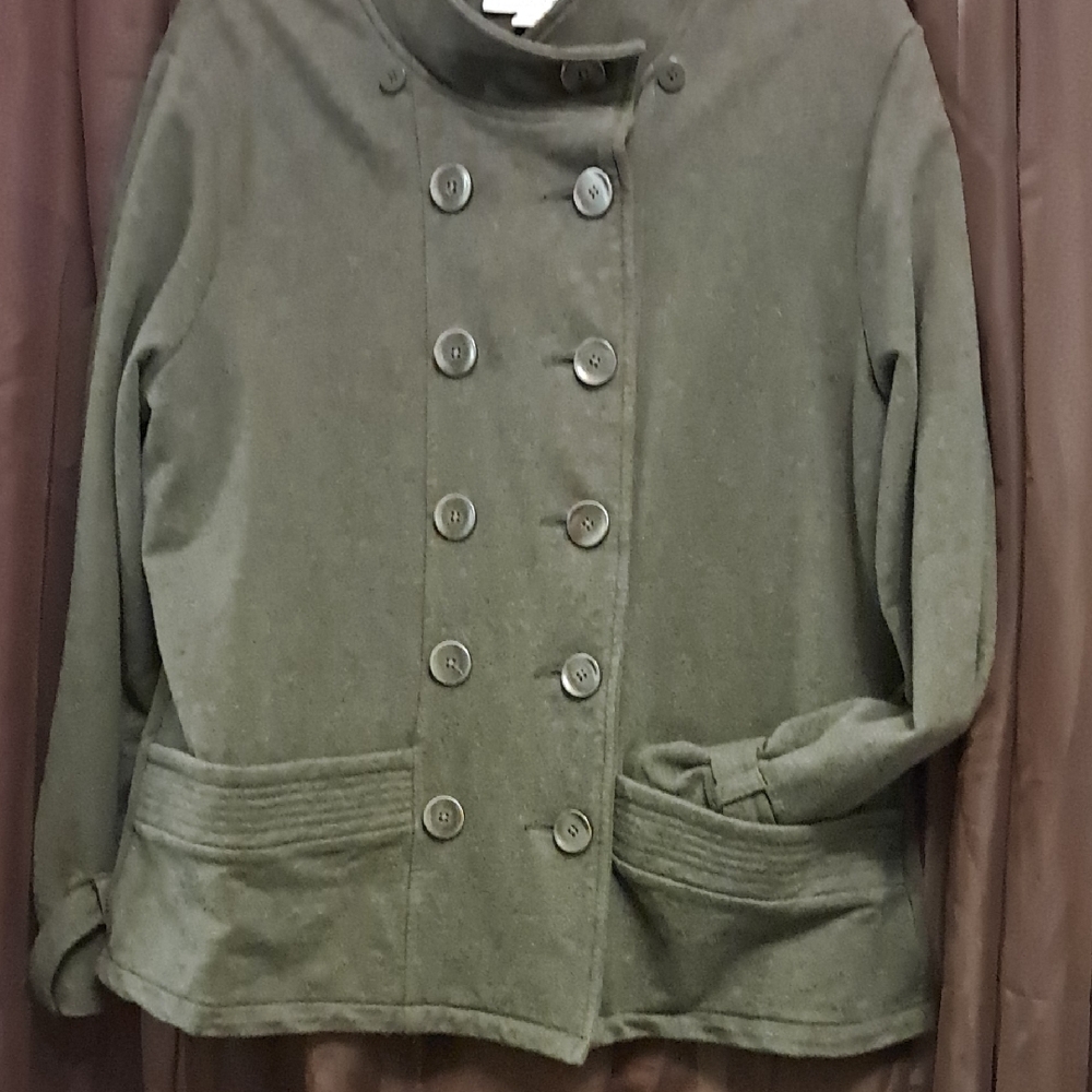 Mid-weight Cotton/Spandex Double-Breasted Jacket. Coldwater Creek.